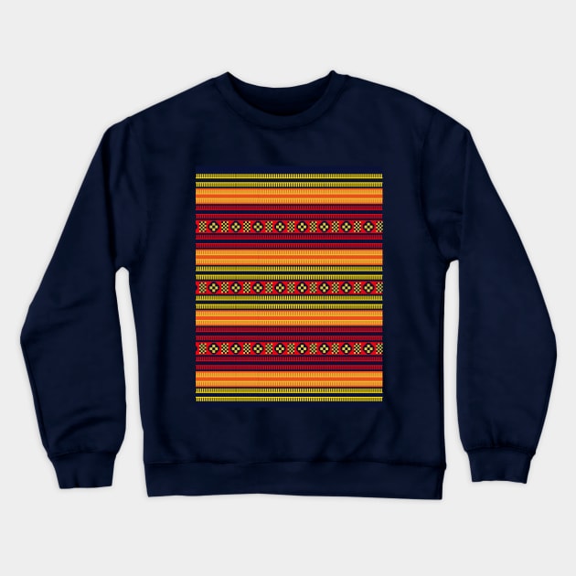 Native American Traditional Ethnic Tribal Indian Blanket Motif Pattern Crewneck Sweatshirt by oknoki